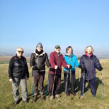 Image of a walking group on the South Downs