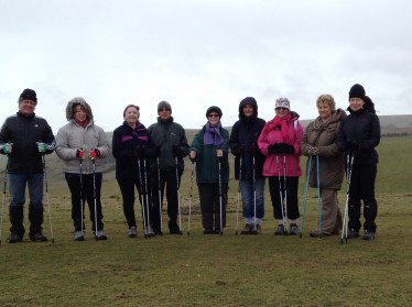 Nordic walking on the South Downs