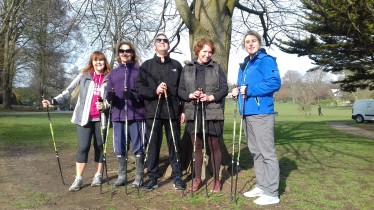 Nordic walking course, Hove Park, Brighton & Hove - March 2018