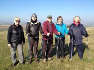 Image of a Nordic Walking group on the South Downs