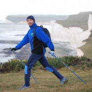 Nordic Walking for Health on the Seven Sisters, East Sussex, England
